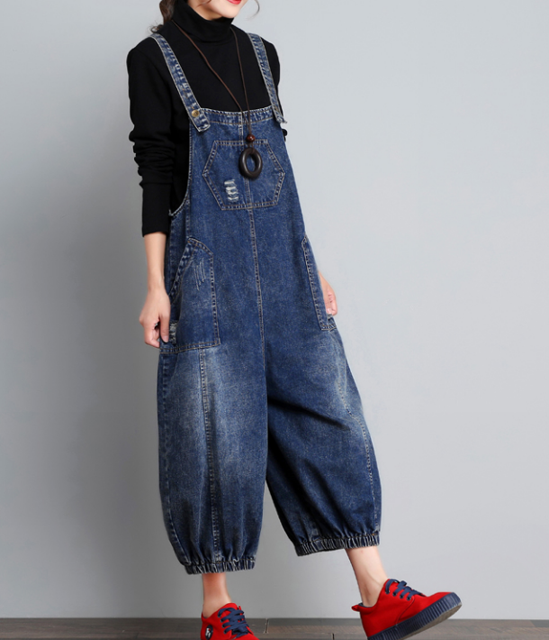 Casual  Spring Denim Overall Loose  Women Jumpsuits QYCQ05118 VPPBUY shop