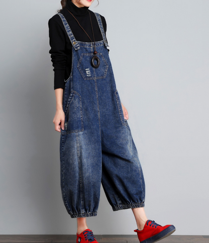 Casual  Spring Denim Overall Loose  Women Jumpsuits QYCQ05118 VPPBUY shop