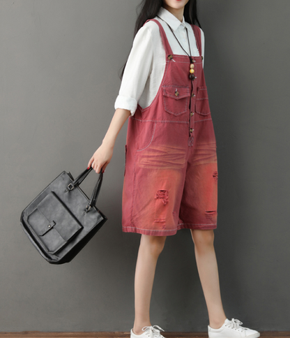 Denim Casual Spring Denim Overall Loose Short Women Jumpsuits QYCQ05112 VPPBUY shop