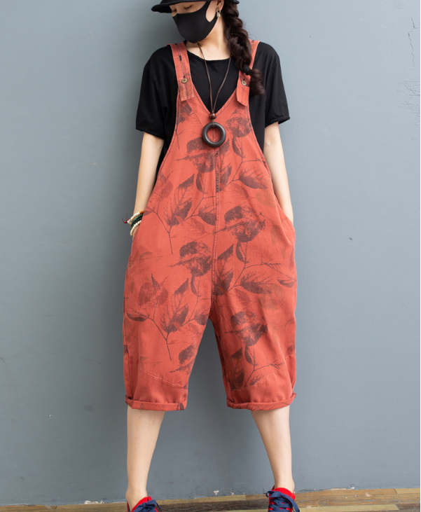 Red Denim Casual Spring Denim Overall Loose  Women Jumpsuits QYCQ05121 VPPBUY shop