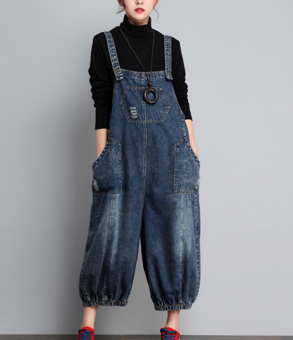 Casual  Spring Denim Overall Loose  Women Jumpsuits QYCQ05118 VPPBUY shop