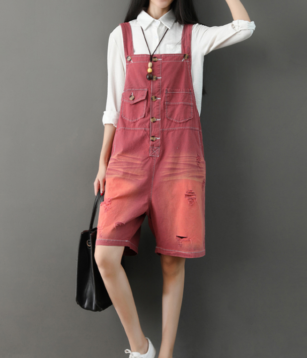 Denim Casual Spring Denim Overall Loose Short Women Jumpsuits QYCQ05112 VPPBUY shop