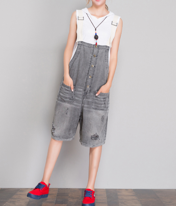 Denim Casual Spring Denim Overall Loose Short Women Jumpsuits QYCQ05113 VPPBUY shop