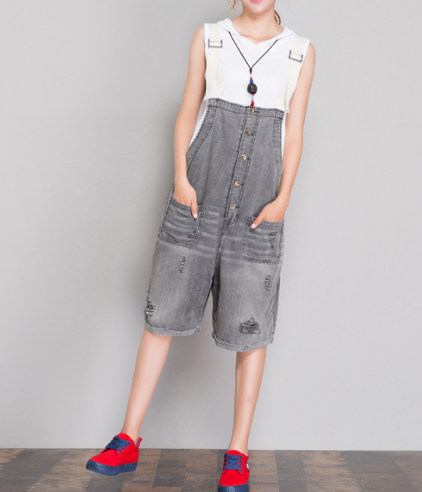 Denim Casual Spring Denim Overall Loose Short Women Jumpsuits QYCQ05113 VPPBUY shop