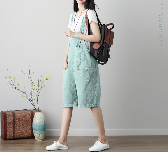 Denim Casual Spring Denim Overall Loose Short Women Jumpsuits QYCQ05119 VPPBUY shop