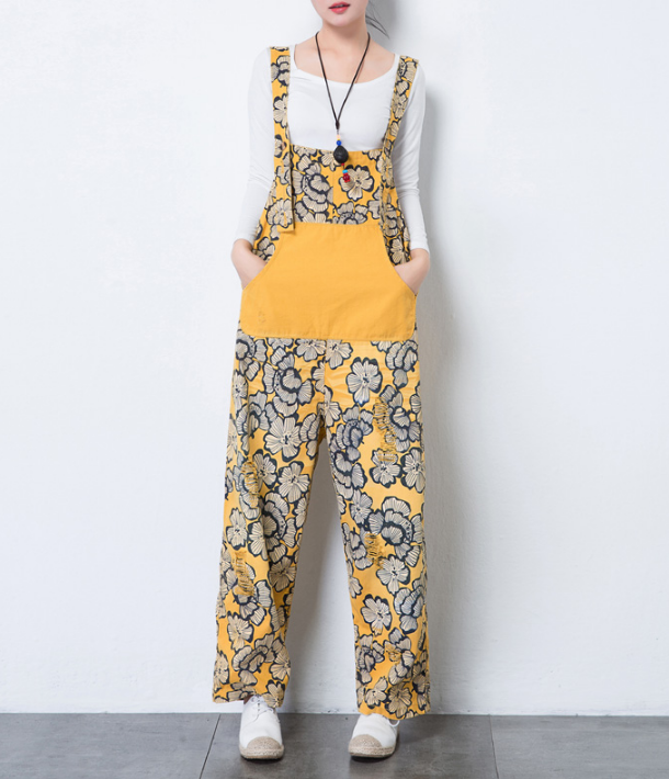 Casual Spring Summer Cotton Overall Loose  Women Jumpsuits QYCQ05163 VPPBUY shop