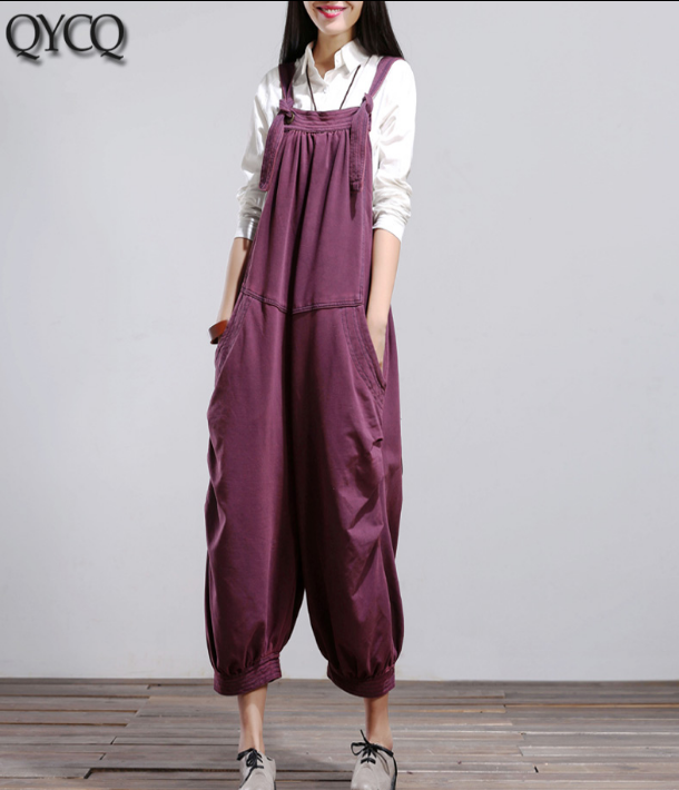 Denim Loose Casual Spring Summer Cotton Overall Women Jumpsuits QYCQ05162 VPPBUY shop