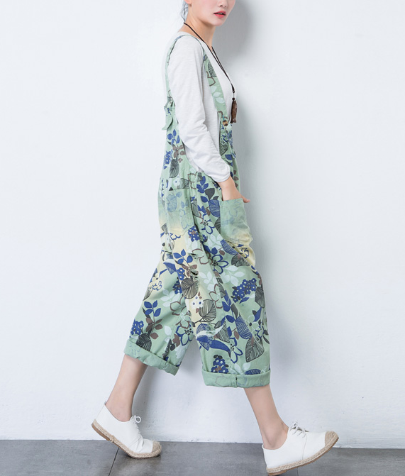 Floral Casual Spring Summer Cotton Overall Loose  Women Jumpsuits QYCQ05161 VPPBUY shop