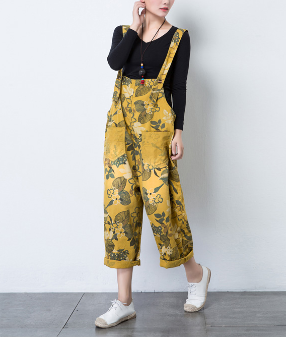 Floral Casual Spring Summer Cotton Overall Loose  Women Jumpsuits QYCQ05161 VPPBUY shop