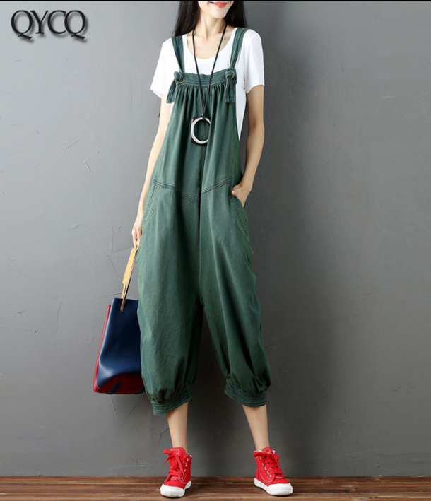 Denim Loose Casual Spring Summer Cotton Overall Women Jumpsuits QYCQ05162 VPPBUY shop