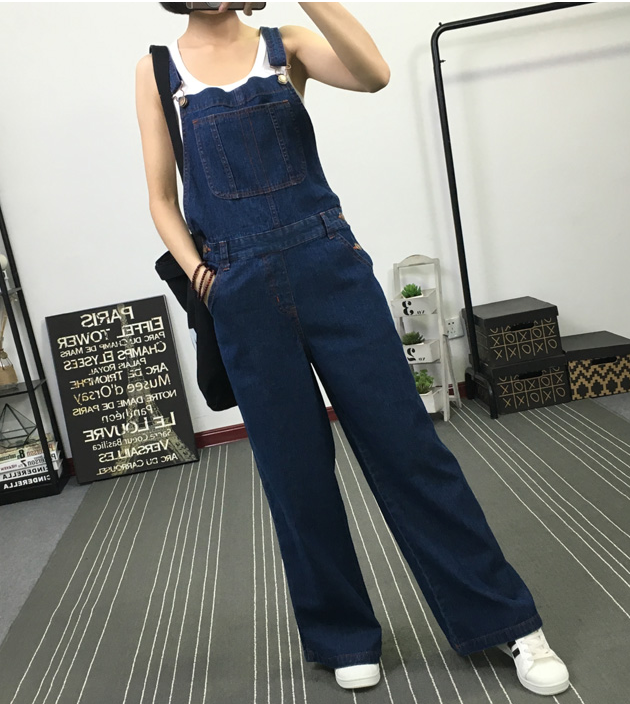 Navy Blue Denim Casual Spring Denim Overall Women Jumpsuits QY11 VPPBUY shop