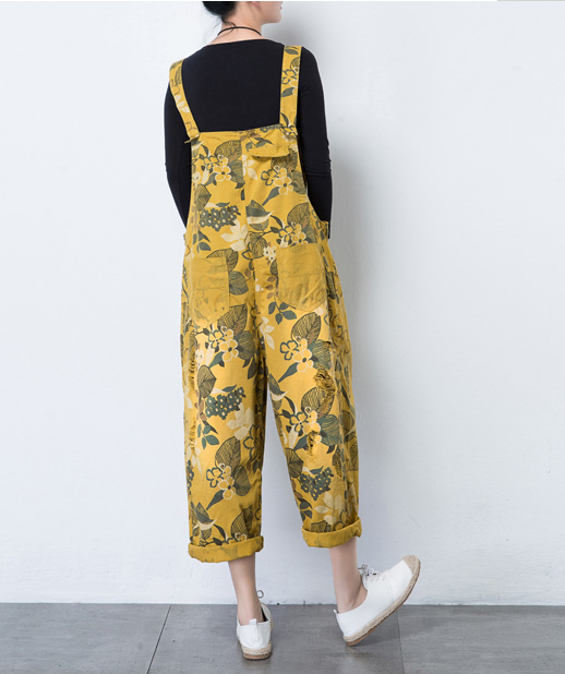 Floral Casual Spring Summer Cotton Overall Loose  Women Jumpsuits QYCQ05161 VPPBUY shop