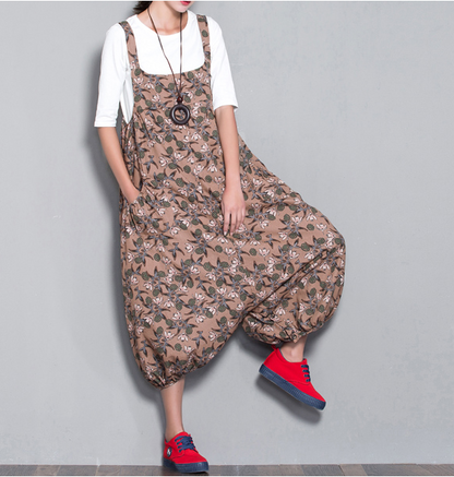 Floral Loose Denim Casual Spring Denim Overall Women Jumpsuits QY09 VPPBUY shop