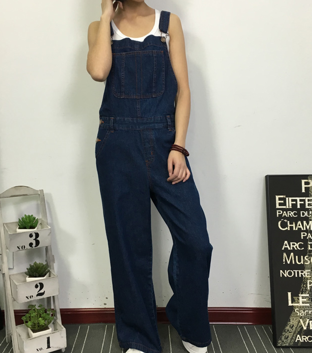 Navy Blue Denim Casual Spring Denim Overall Women Jumpsuits QY11 VPPBUY shop