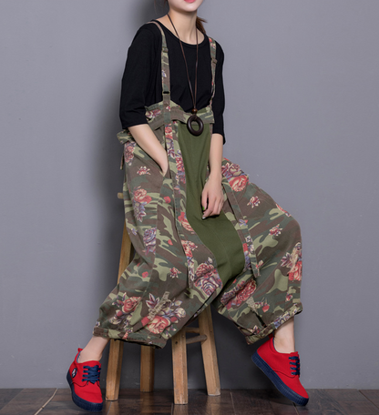 Floral Loose Denim Casual Spring Denim Overall Women JumpsuitsQY15 VPPBUY shop