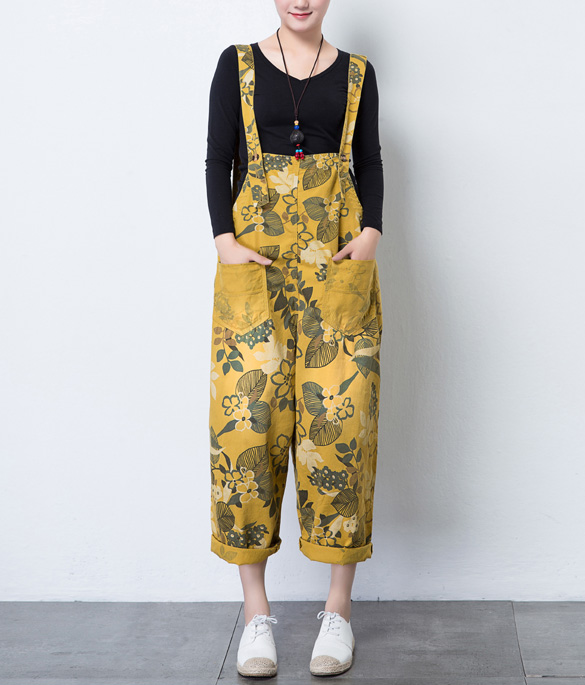 Floral Casual Spring Summer Cotton Overall Loose  Women Jumpsuits QYCQ05161 VPPBUY shop