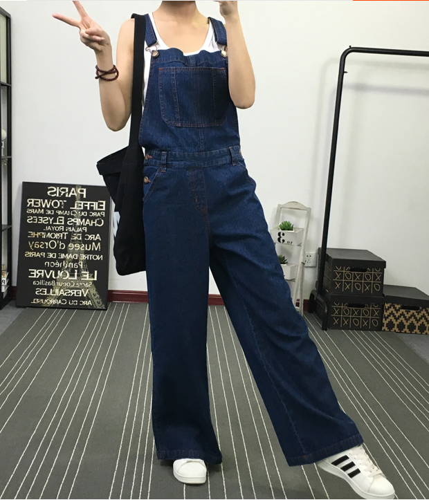 Navy Blue Denim Casual Spring Denim Overall Women Jumpsuits QY11 VPPBUY shop