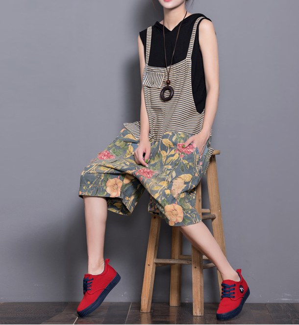 Floral Loose Denim Casual Spring Denim Overall Women Jumpsuits QY16 VPPBUY shop