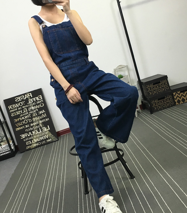 Navy Blue Denim Casual Spring Denim Overall Women Jumpsuits QY11 VPPBUY shop