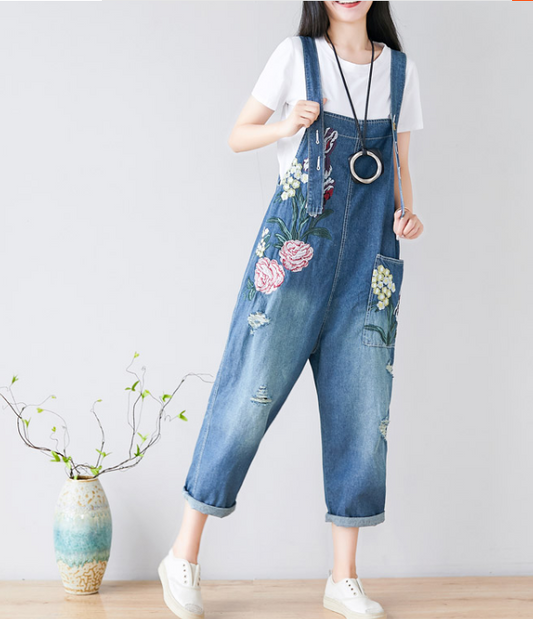 Floral Loose Denim Casual Spring Denim Overall Women Jumpsuits 20 VPPBUY shop