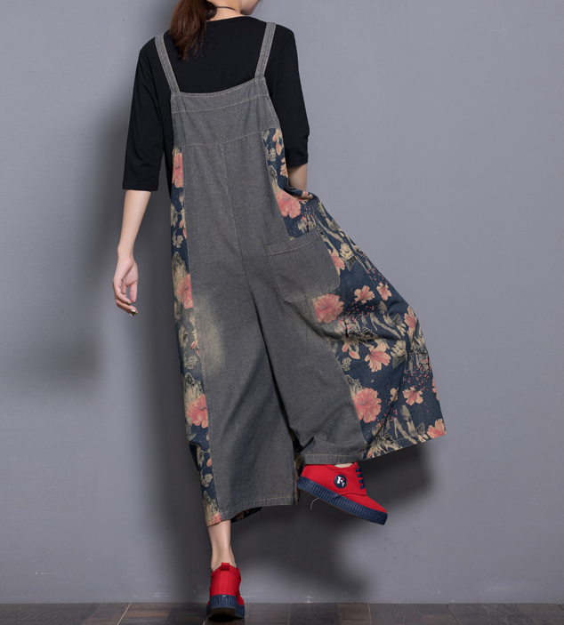 Floral Loose Handmade Denim Casual Spring Denim Overall Women Jumpsuits QY2 VPPBUY shop