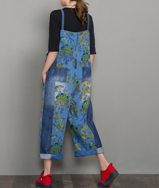 Floral Loose Denim Casual Spring Denim Overall Women Jumpsuits QYCQ34 VPPBUY shop