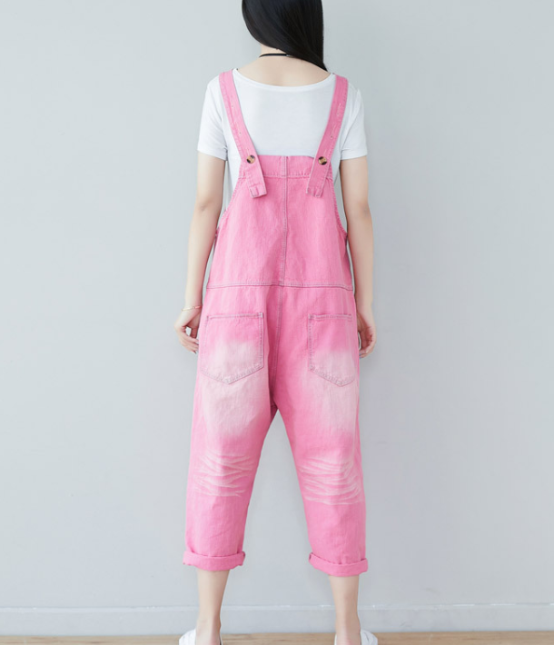 Pink Denim Casual Spring Denim Overall Women Jumpsuits  QY26 VPPBUY shop