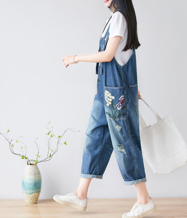 Floral Loose Denim Casual Spring Denim Overall Women Jumpsuits 20 VPPBUY shop