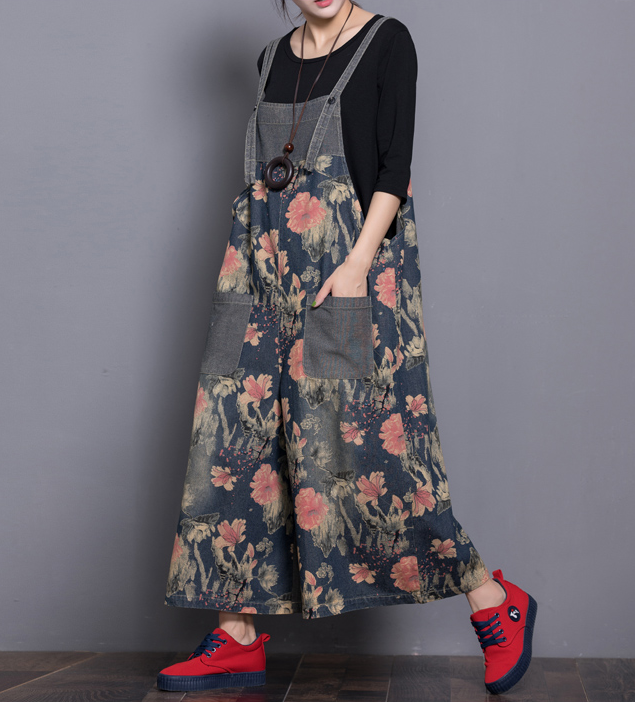 Floral Loose Handmade Denim Casual Spring Denim Overall Women Jumpsuits QY2 VPPBUY shop