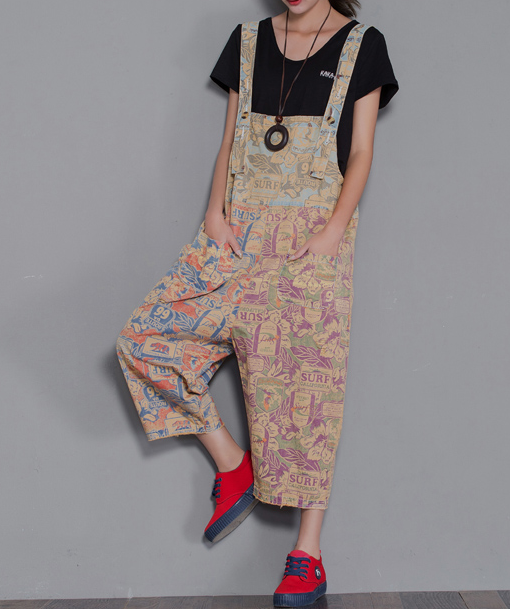 Floral Loose Denim Casual Spring Denim Overall Women Jumpsuits  QYCQ28 VPPBUY shop