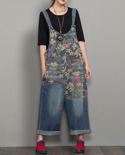 Floral Loose Handmade Denim Casual Spring Denim Overall Women Jumpsuits QY01 VPPBUY shop