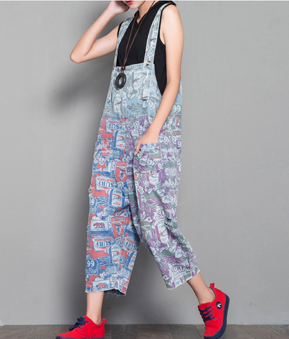 Floral Loose Denim Casual Spring Denim Overall Women Jumpsuits  QYCQ31 VPPBUY shop