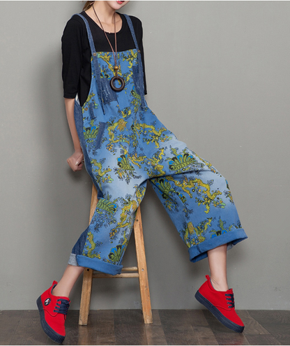 Floral Loose Denim Casual Spring Denim Overall Women Jumpsuits QYCQ34 VPPBUY shop