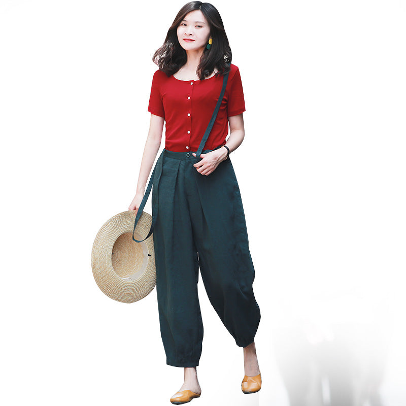 Black Linen Pants Summer Wide Legs Women Pants MDYP9762 VPPBUY shop