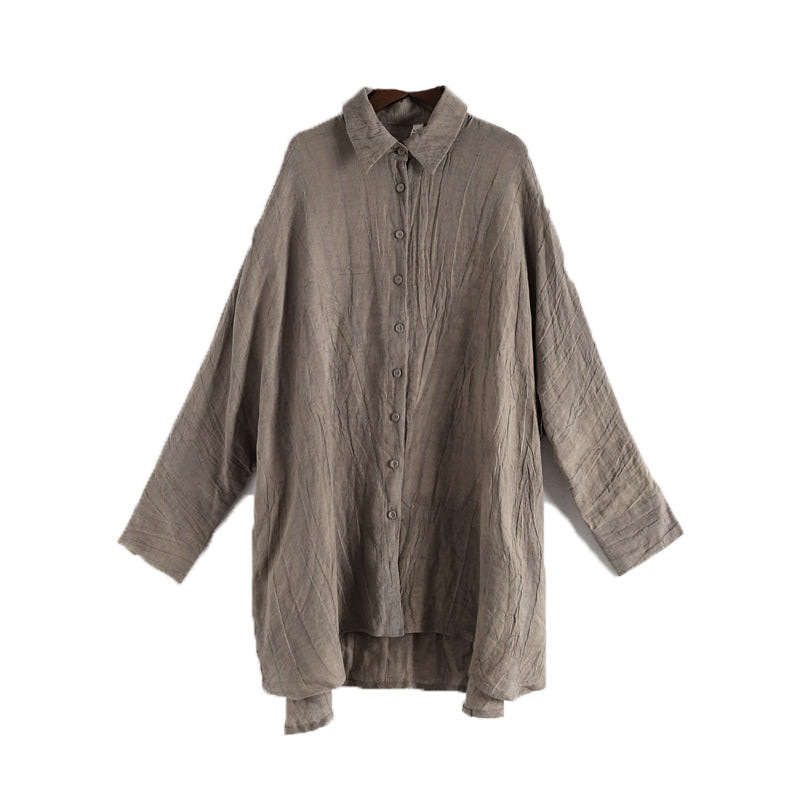 Khaki Loose Linen Spring Cardigan Summer Women Tops AMT96227 VPPBUY shop