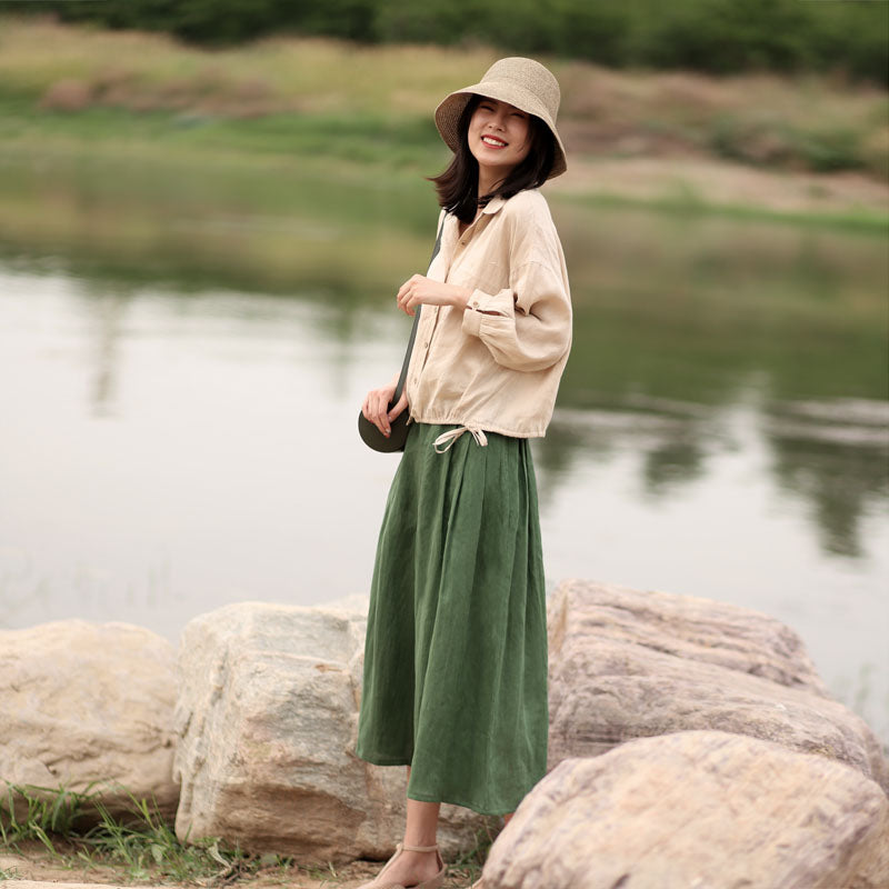 Women Casual Linen Spring Summer Autumn Women Tops SXM97298 VPPBUY shop