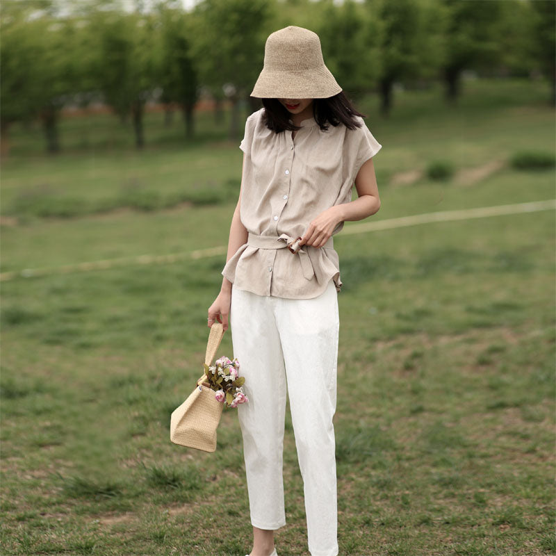 Women Casual Linen Spring Summer Autumn Women Tops SXM972812 VPPBUY shop