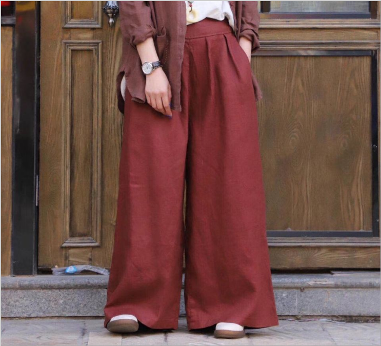 Linen Summer Wide Legs Women Casual Pants LPP971314 VPPBUY shop