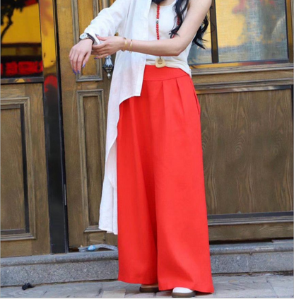 Linen Summer Wide Legs Women Casual Pants LPP971314 VPPBUY shop