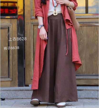 Linen Summer Wide Legs Women Casual Pants LPP971314 VPPBUY shop