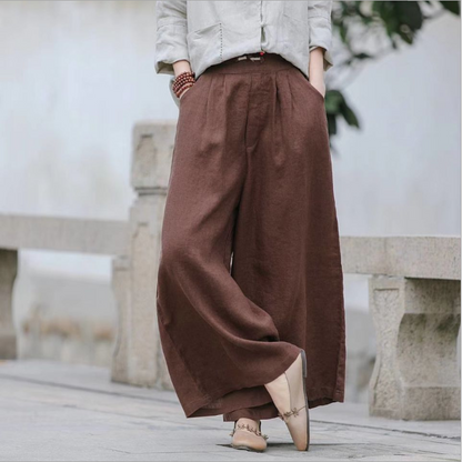 Linen Summer Wide Legs Women Casual Pants LPP97134 VPPBUY shop