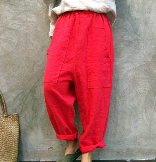 Linen Summer Wide Legs Women Casual Pants LPP97139 VPPBUY shop