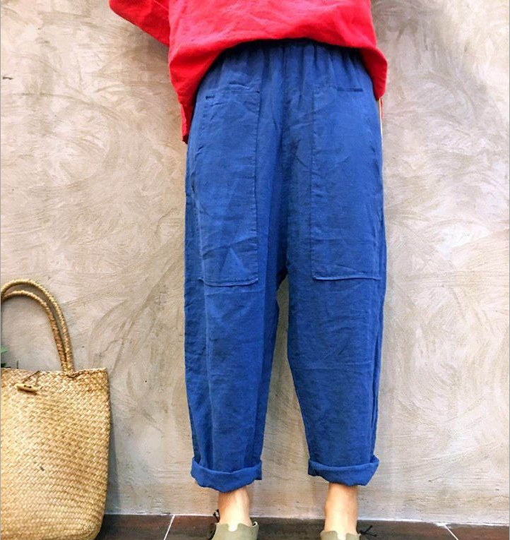 Linen Summer Wide Legs Women Casual Pants LPP97139 VPPBUY shop