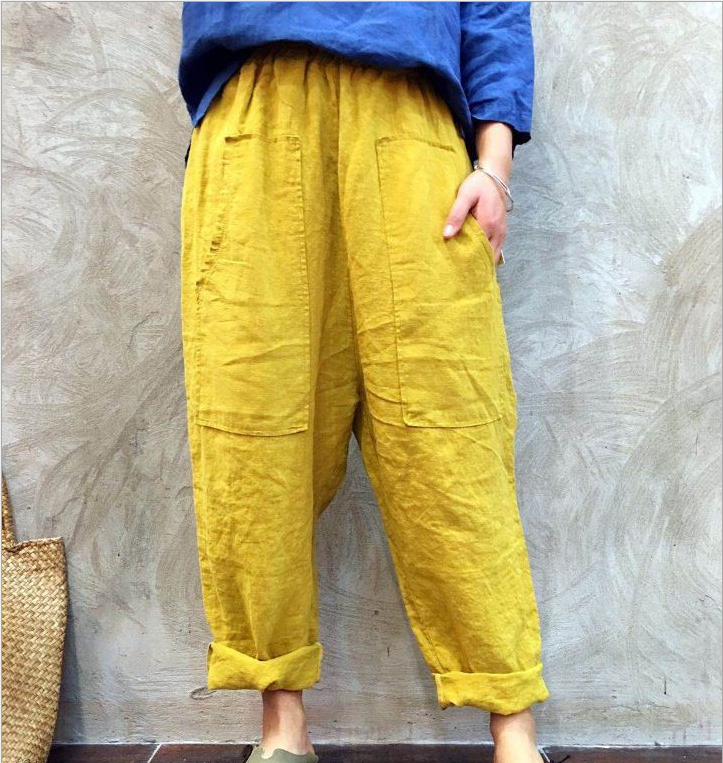 Linen Summer Wide Legs Women Casual Pants LPP97139 VPPBUY shop