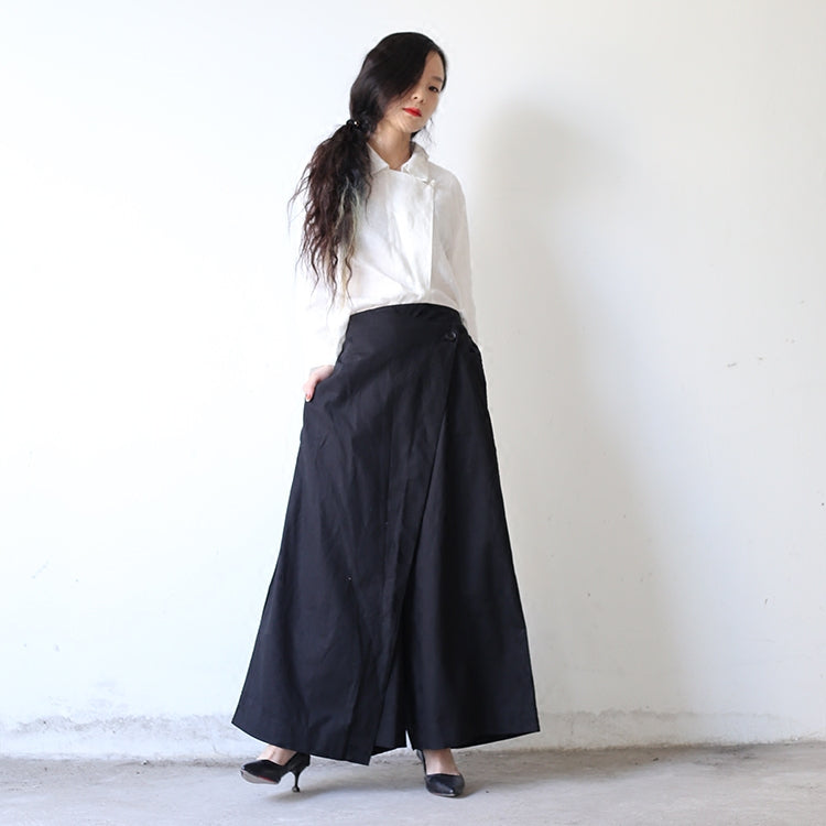 Black Linen Summer Autumn Women Casual Pants with Pockets PZ97260 VPPBUY shop