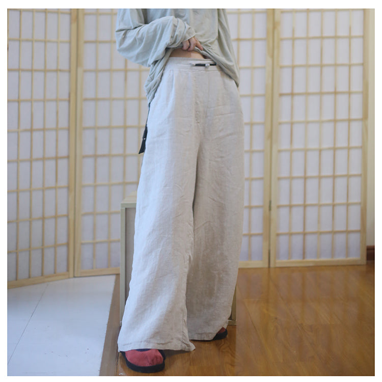 Long Linen Summer Autumn Women Casual Pants with Pockets PZ97262 VPPBUY shop