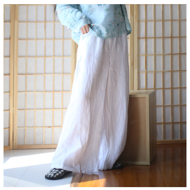 Long Linen Summer Autumn Women Casual Pants with Pockets PZ97262 VPPBUY shop