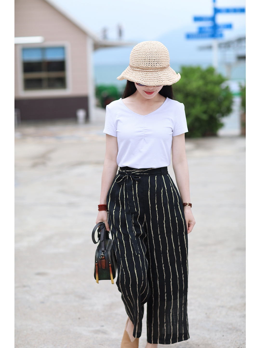 Linen Summer Autumn Women Casual Pants with Pockets SMM97218 VPPBUY shop