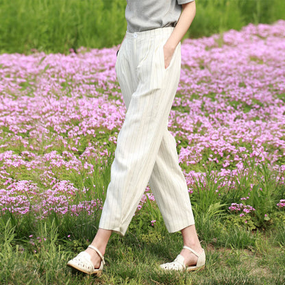 Summer Linen Summer Autumn Women Casual Pants with Pockets SXM97243 VPPBUY shop