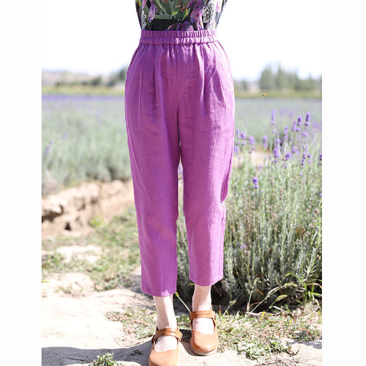 Linen Summer Autumn Women Casual Pants with Pockets SMM97222 VPPBUY shop